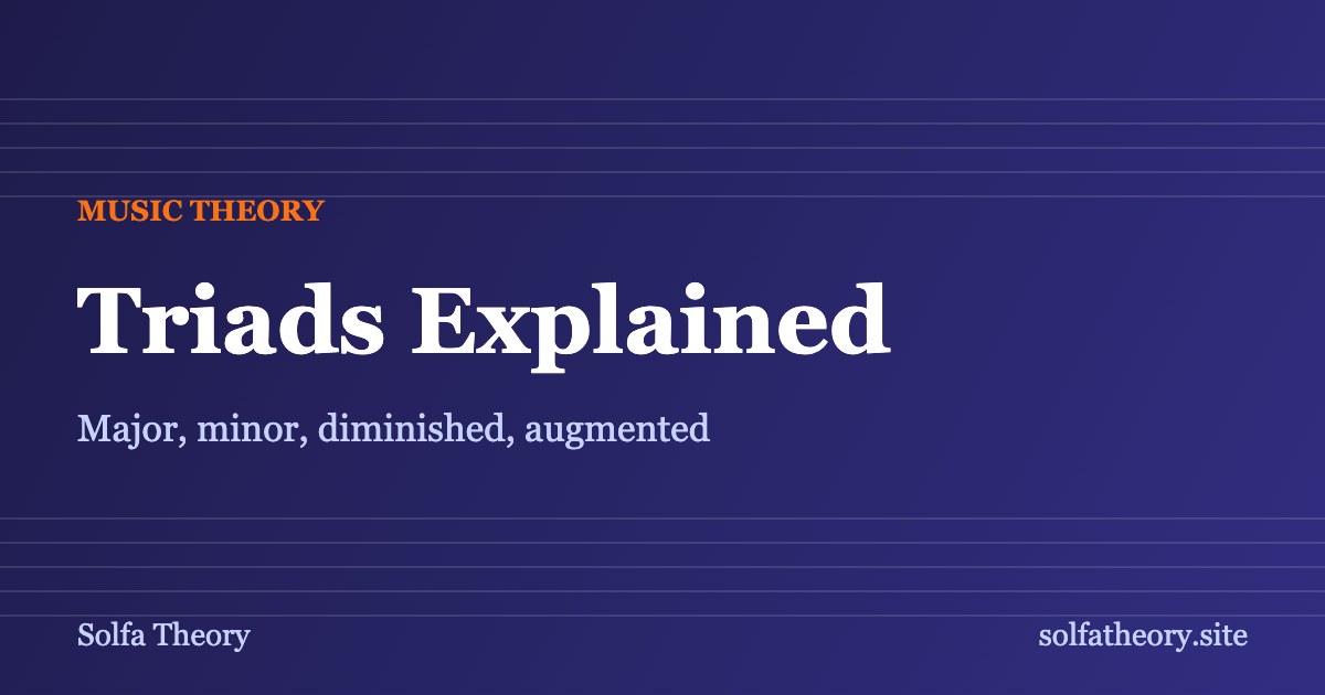 Triads explained: major, minor, diminished and augmented chords built on C